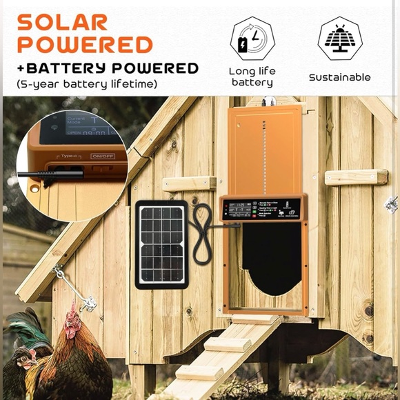 Asfrost Automatic Chicken Coop Door Solar Powered Orange 
NEVER OPENED - Picture 5 of 9
